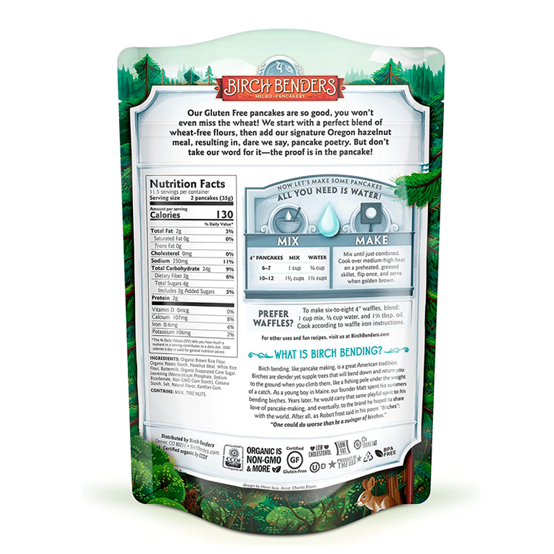 Pancake & Waffle Mix Gluten Free 12 oz - Birch Benders