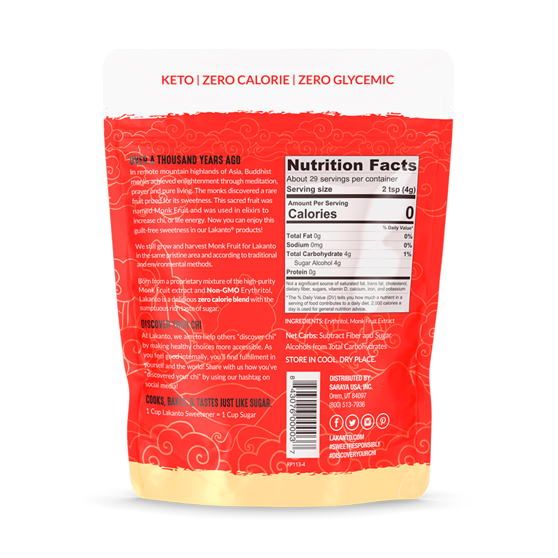 Monkfruit Sweetener Golden 8.29 oz - Lakanto