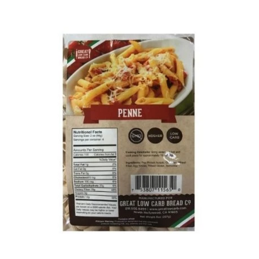 Penne Pasta 8 oz - Great Low Carb Bread Co